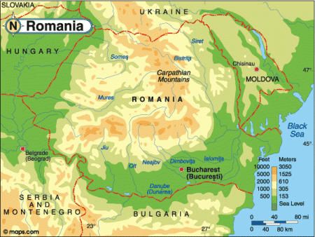 harta-romania-geografie-altitudini-muntii-carpatii-campia-romana-fata-de-nivelul-marii